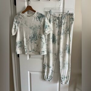 Teal Blue Tie Dye Lounge Set sz S